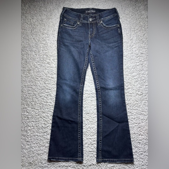 Silver Jeans Womens 26 Suki Surplus Stretch Flare Flap Pockets Big Stitch Party - Picture 1 of 5